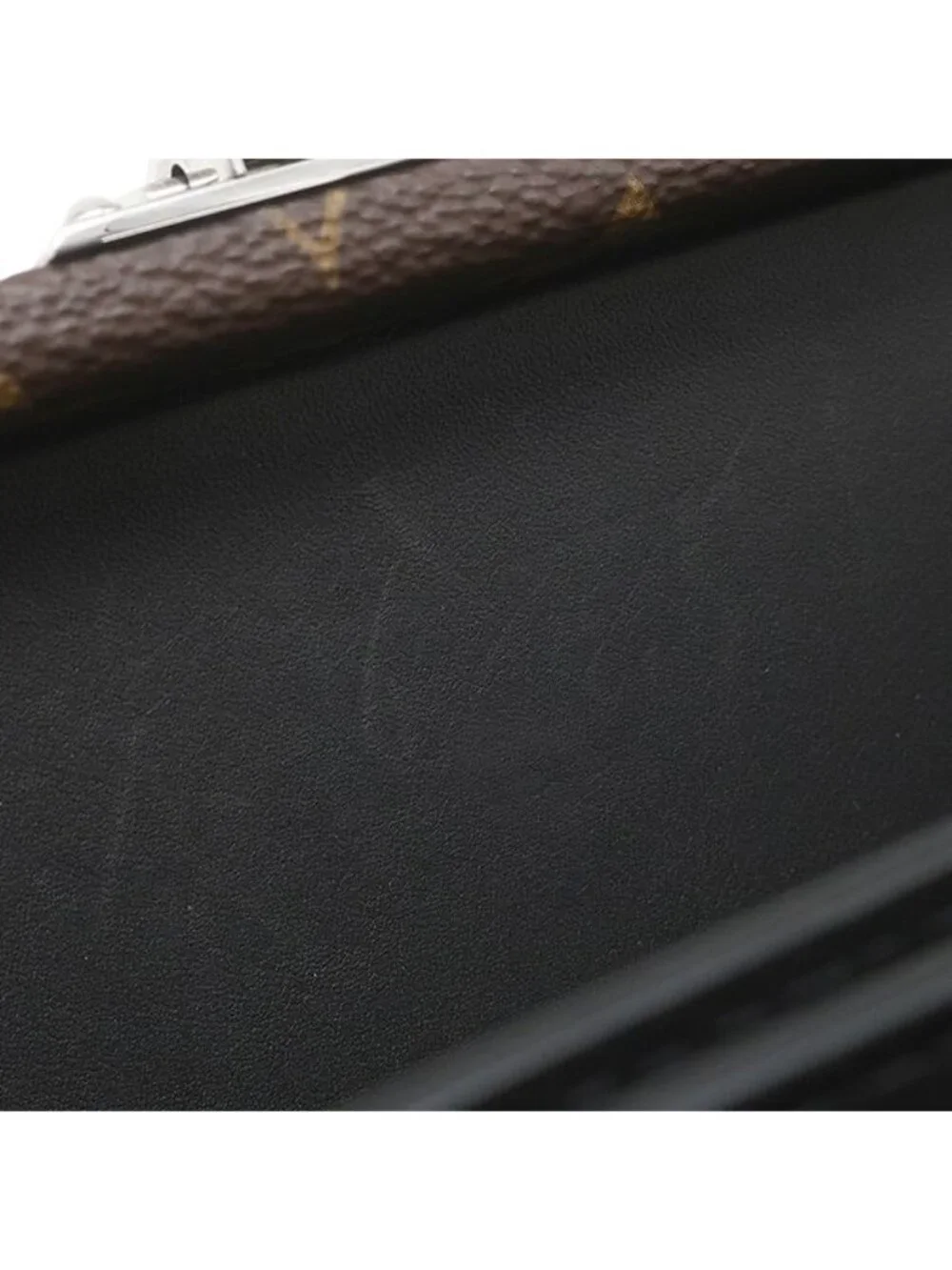 Louis Vuitton Clutch Wallet Trunk Monogram Macassar Silver Brown Black
